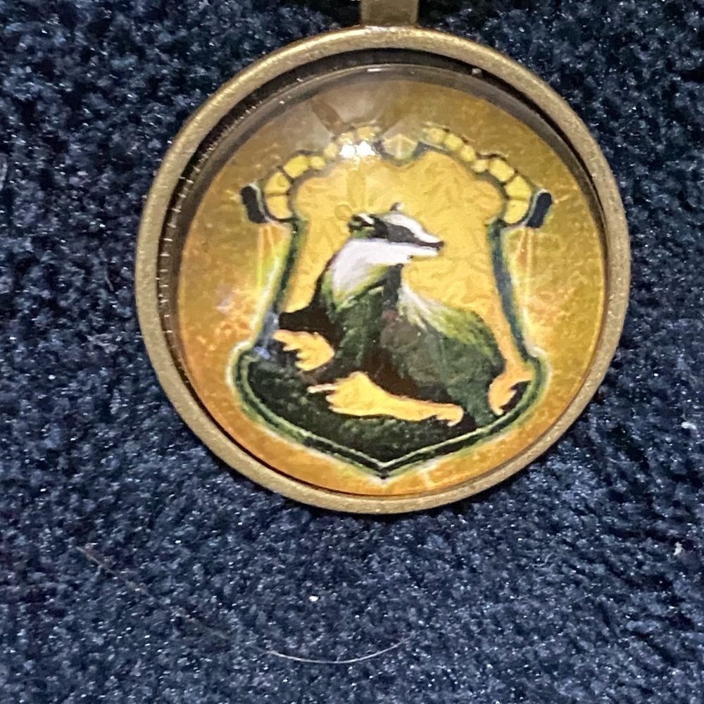 Hufflepuff Crest Gold Necklace